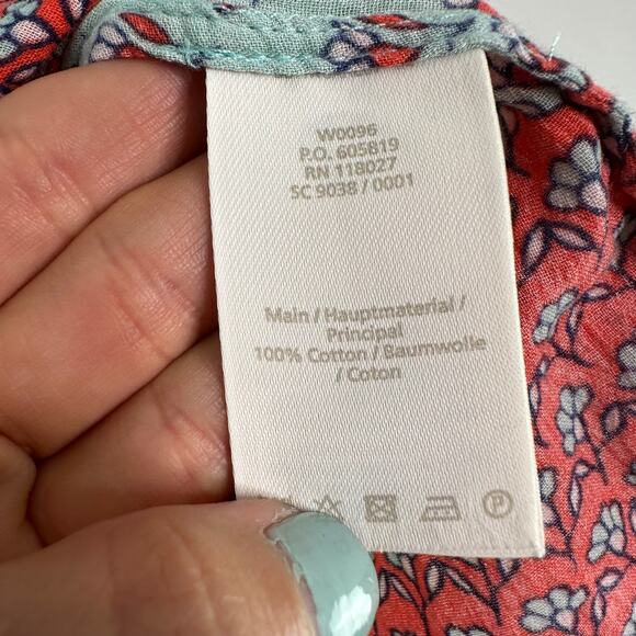 Boden Turquoise Floral Tunic Blouse - Picture 9 of 10